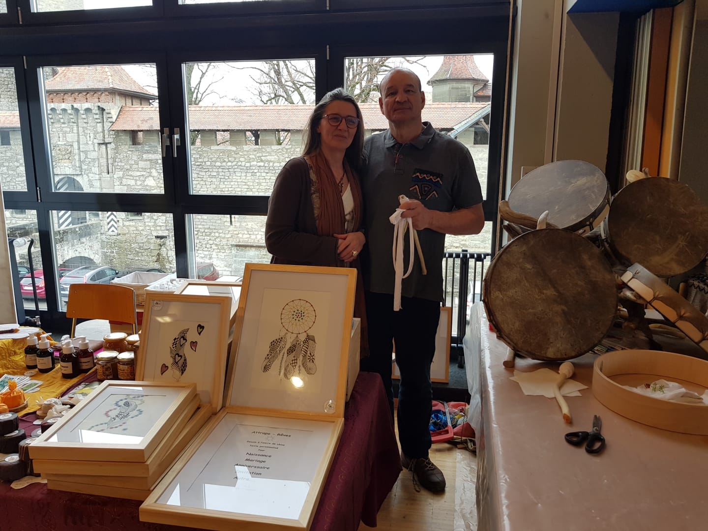 Chantal et Daniel sur leur stand, 2019